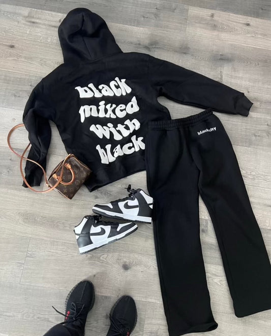 Black City Embroidered Sweatpants