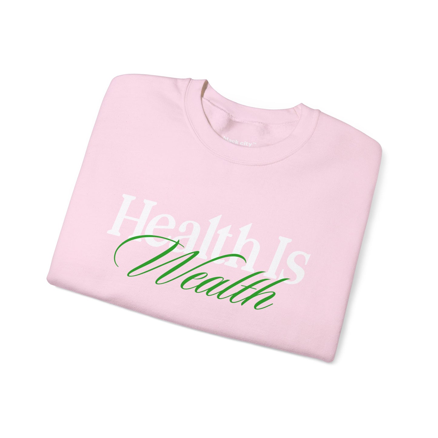 "Health is Wealth" Black City Graphic