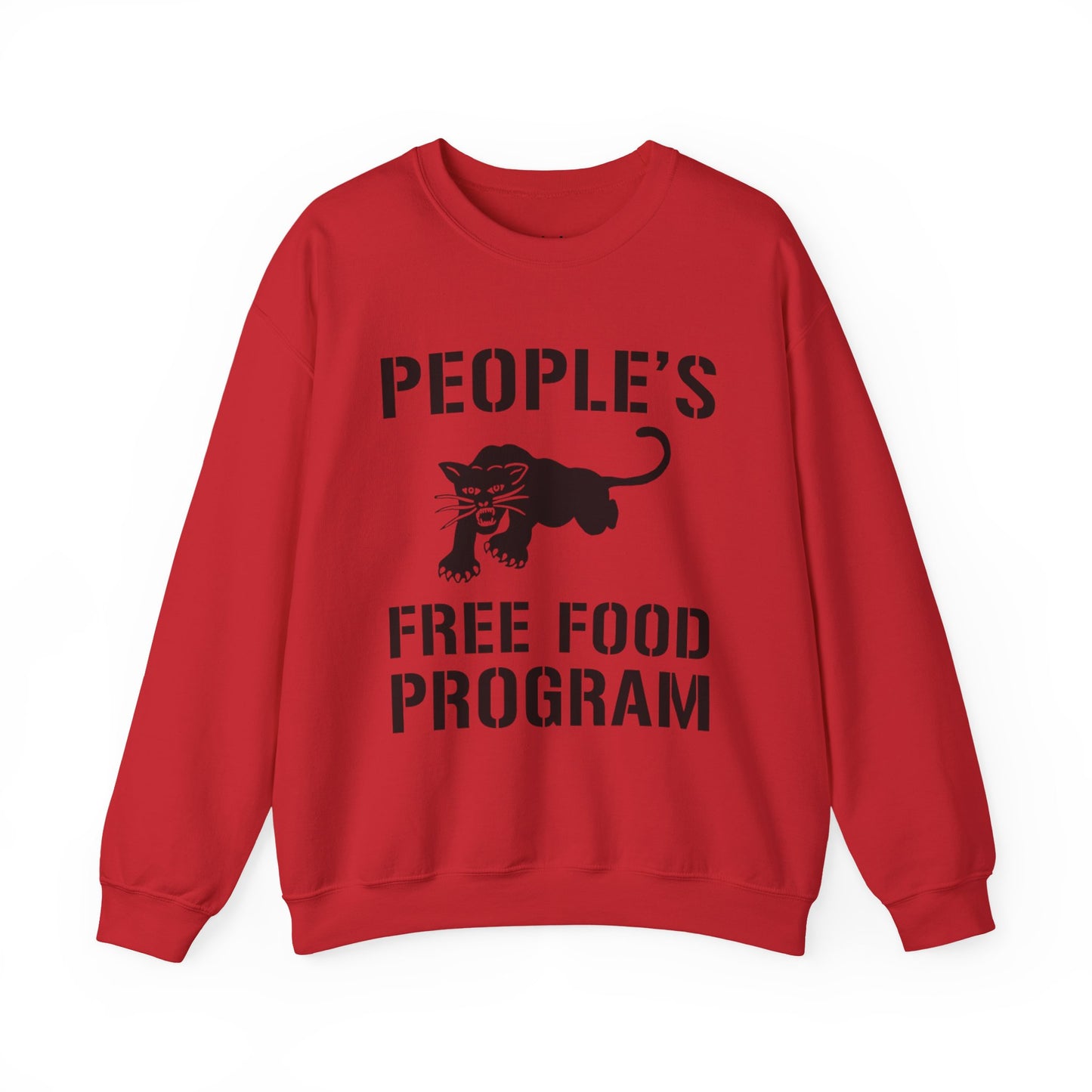 Crewneck Sweatshirt — "People's Free Food Program" Black City Graphic