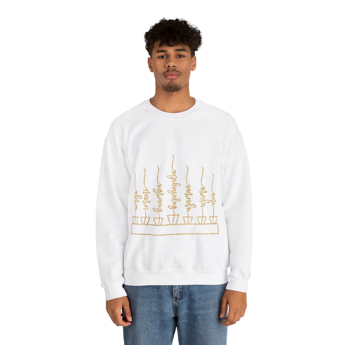 Kwanzaa Kinara with Candles Unisex Heavy Blend™ Crewneck Sweatshirt