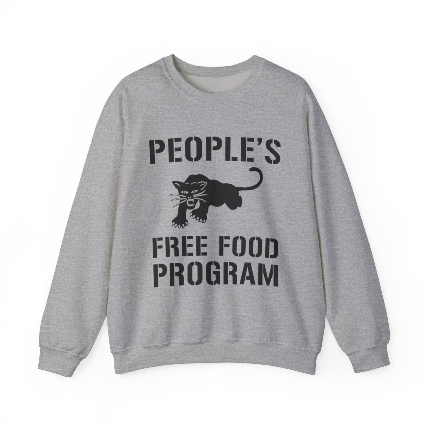 Crewneck Sweatshirt — "People's Free Food Program" Black City Graphic