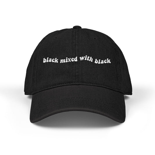 Embroidered Denim Hat - Black Mixed With Black