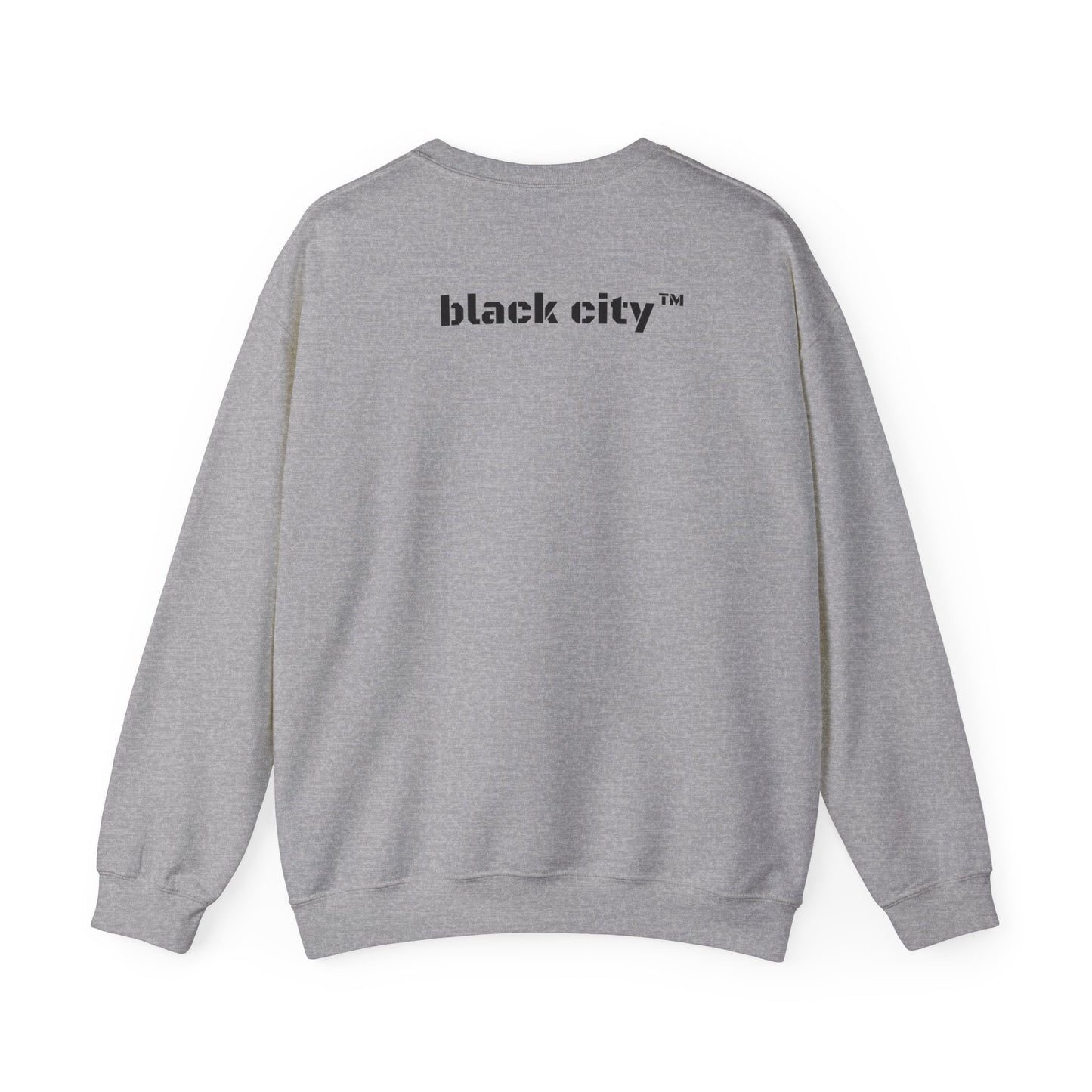 Crewneck Sweatshirt — "People's Free Food Program" Black City Graphic