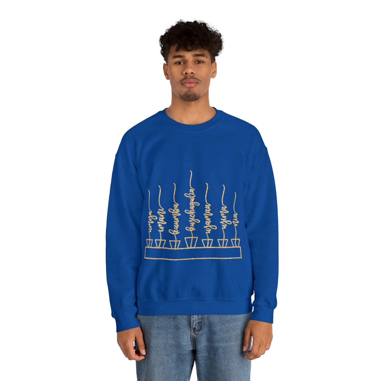 Kwanzaa Kinara with Candles Unisex Heavy Blend™ Crewneck Sweatshirt