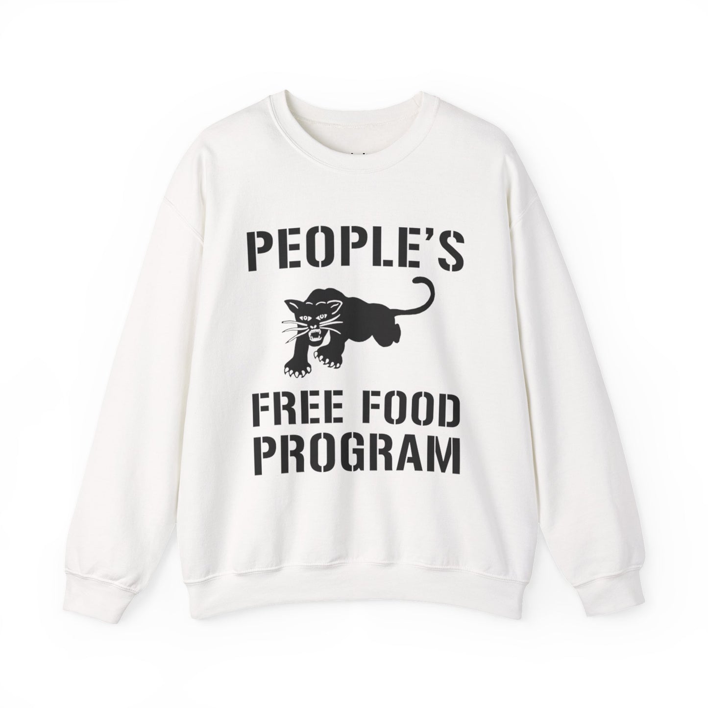 Crewneck Sweatshirt — "People's Free Food Program" Black City Graphic