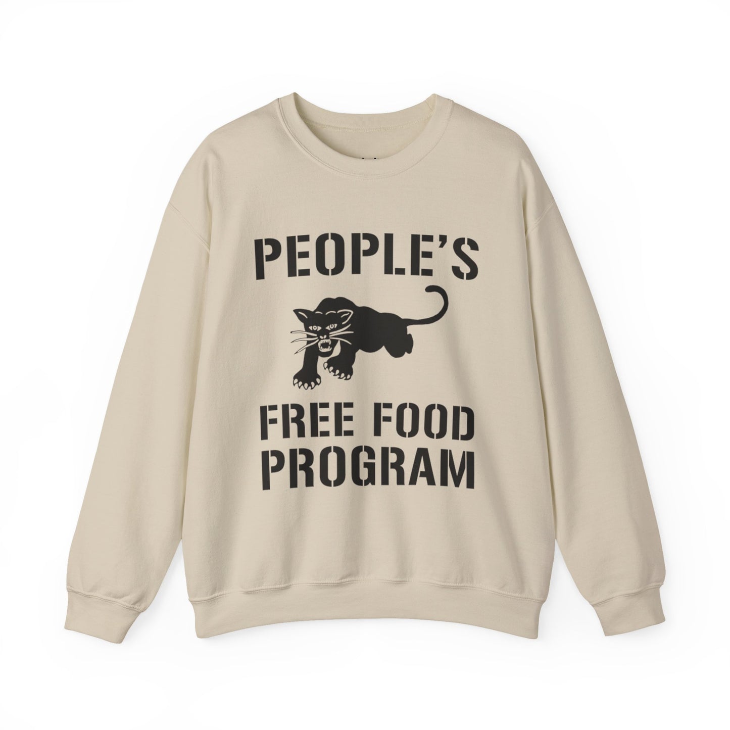 Crewneck Sweatshirt — "People's Free Food Program" Black City Graphic