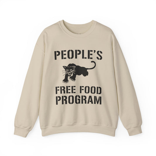 Crewneck Sweatshirt — "People's Free Food Program" Black City Graphic