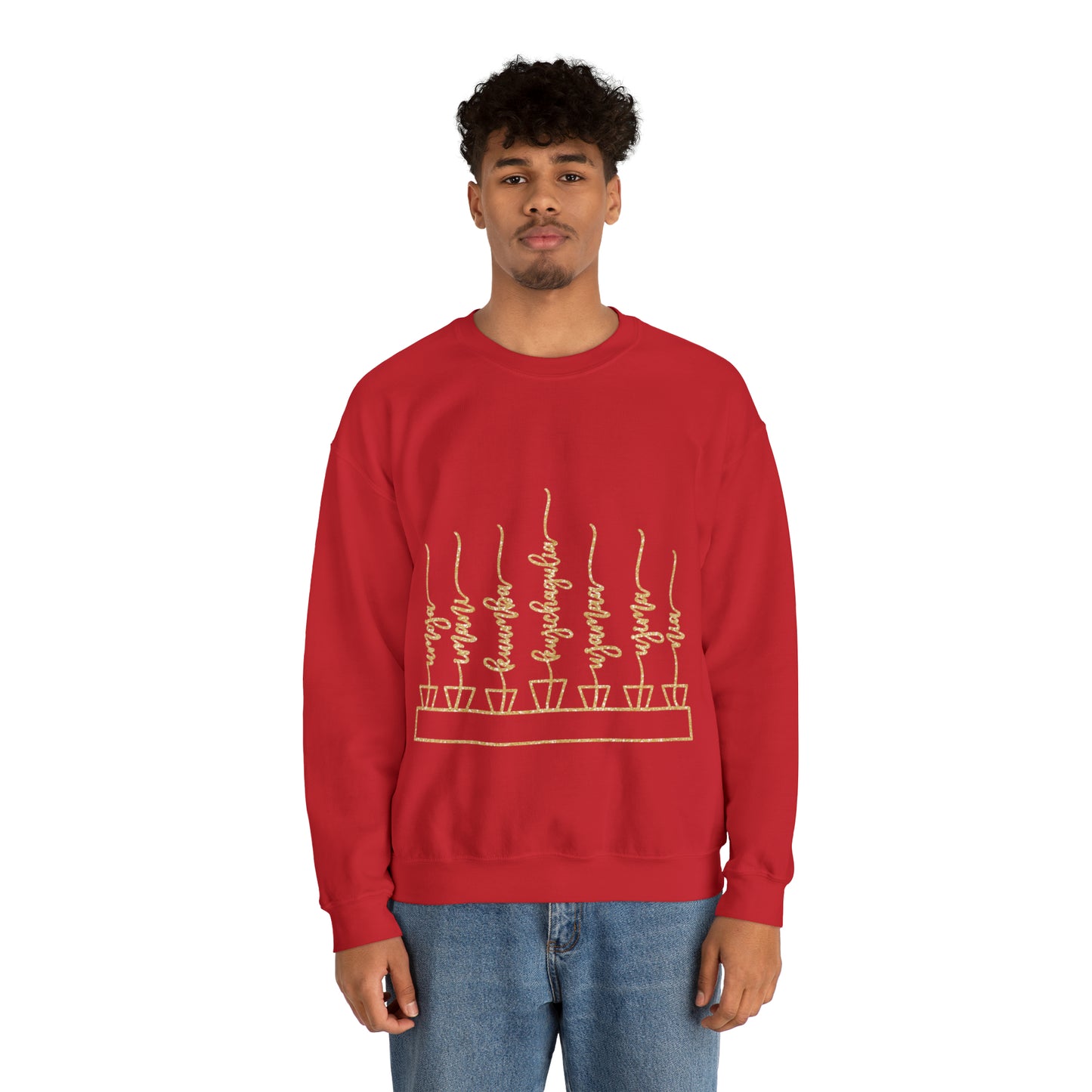 Kwanzaa Kinara with Candles Unisex Heavy Blend™ Crewneck Sweatshirt