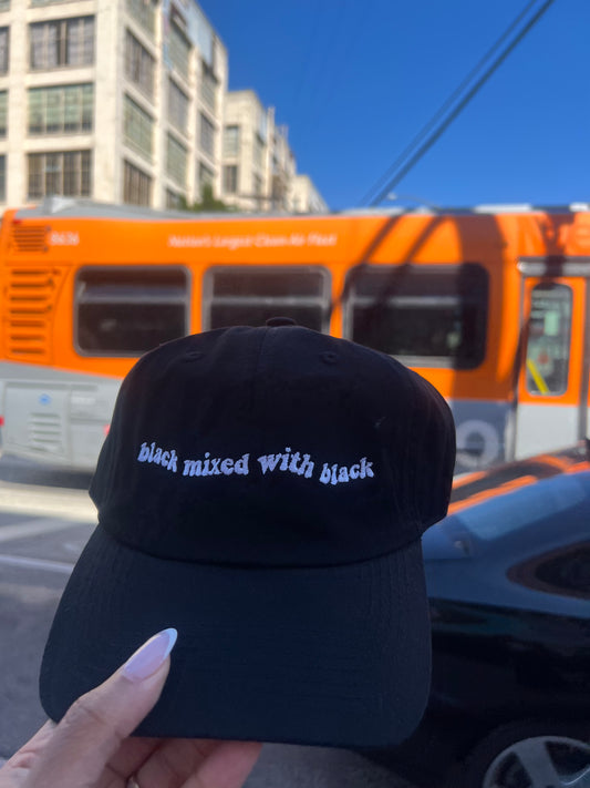 Black mixed with black dad hat